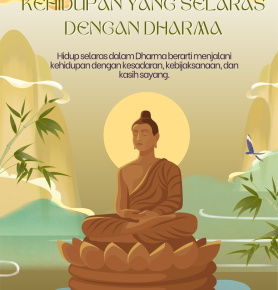 Cokelat dan Krem Ilustrasi Hari Waisak Agama Buddha Poster